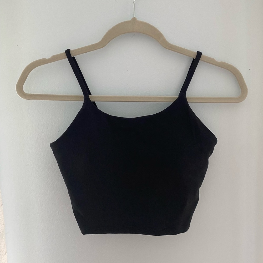 Black longline sports bra